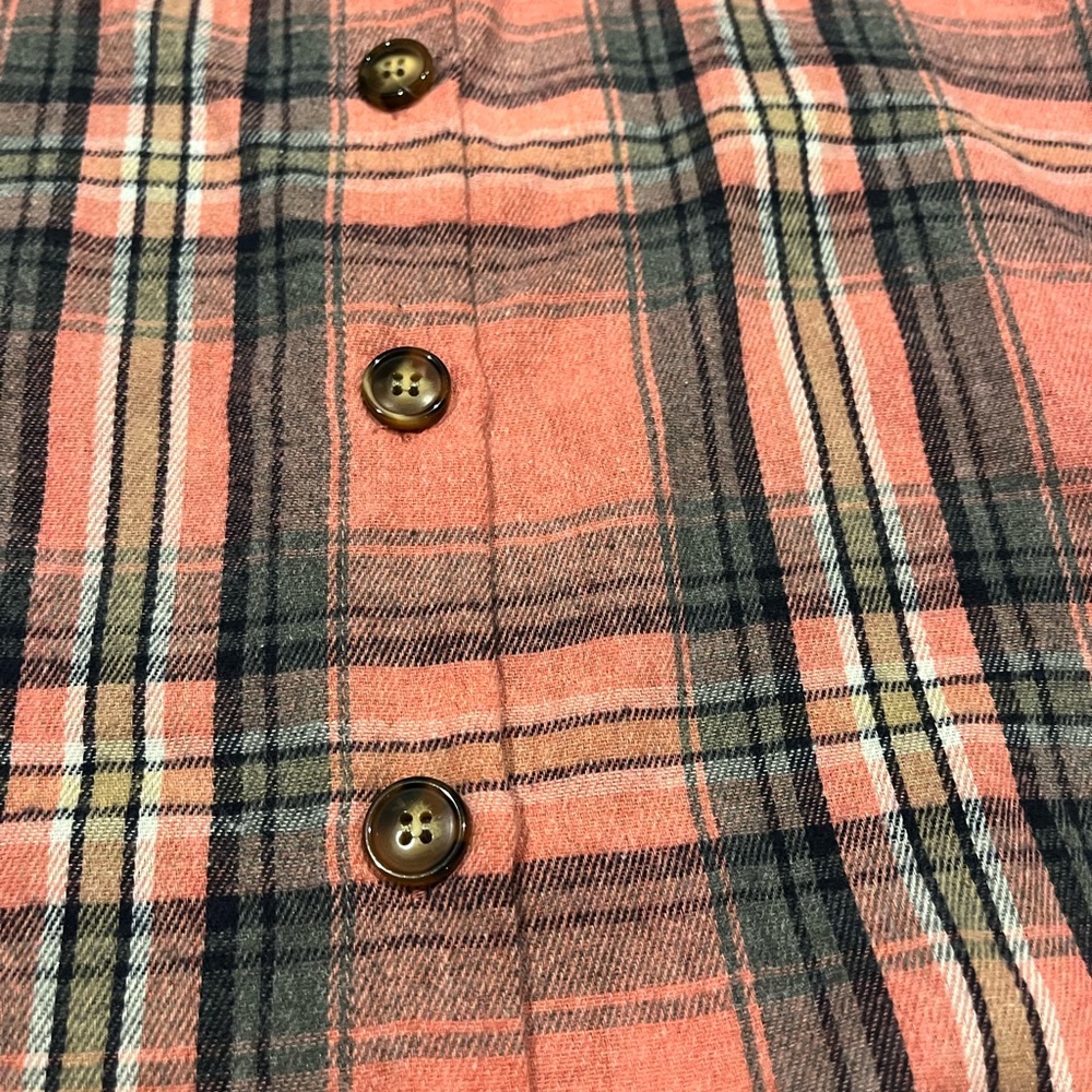 NWT Plaid Flannel Buttondown Shirt, Pink, Size Medium - Picture 8 of 12